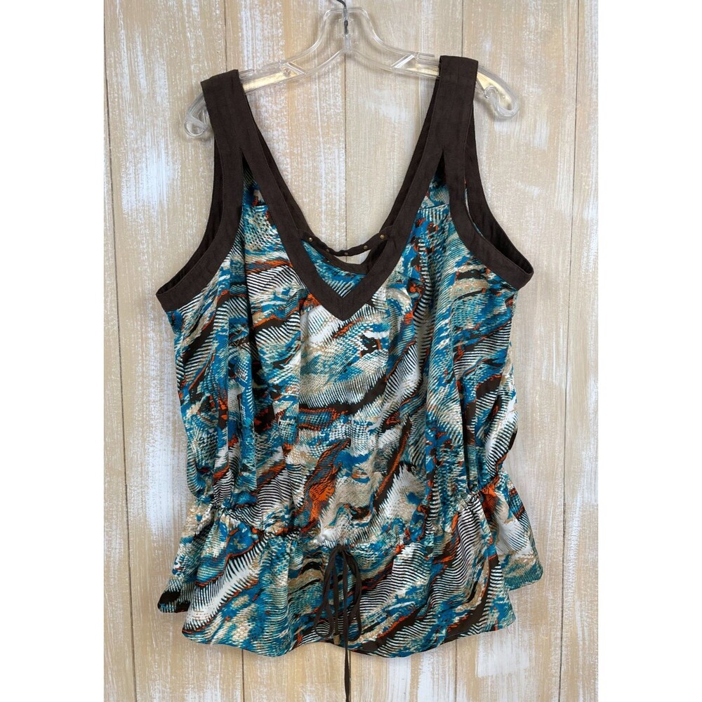 Baby Phat Plus Size Women's Size 3X Tank Top Multicolor Drawstring Faux Suede